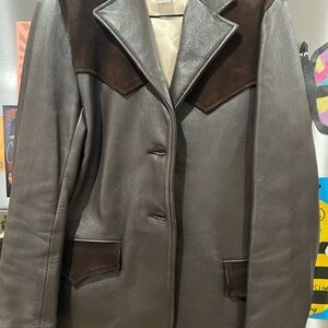 Elegant Brown Leather Women's Jacket